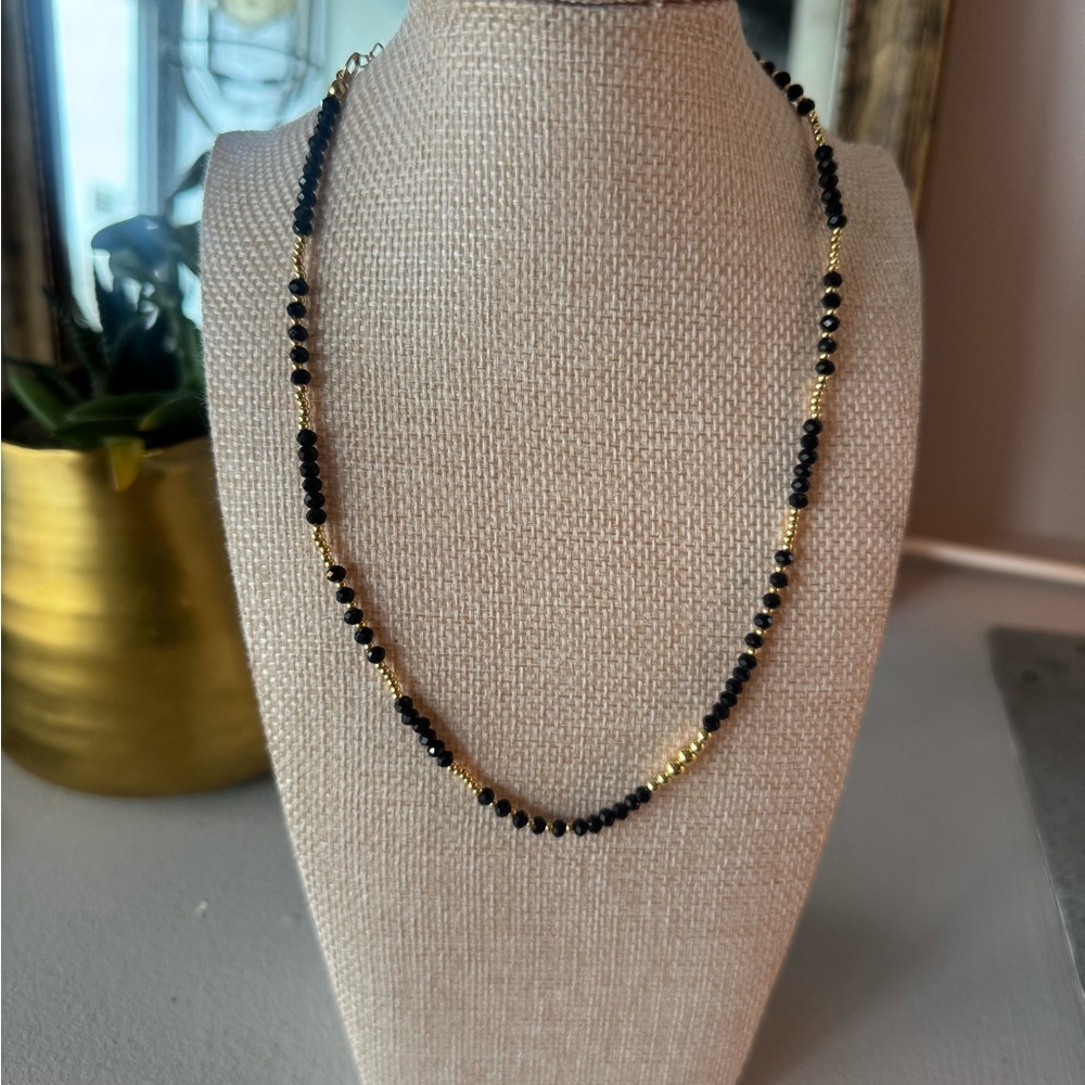 Black and Gold Bead Choker